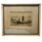 Ids Wiersma (1878-1965) - Jongetje in bootje Grou 1922, Ophalen of Verzenden