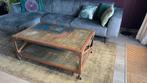 Unieke industriële salontafel, Huis en Inrichting, Tafels | Salontafels, Ophalen, 100 tot 150 cm, 50 tot 75 cm, 50 tot 100 cm