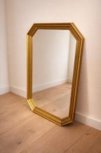 Retro vintage spiegel houten lijst 8-hoeks, Ophalen, Minder dan 50 cm, Zo goed als nieuw, Minder dan 100 cm