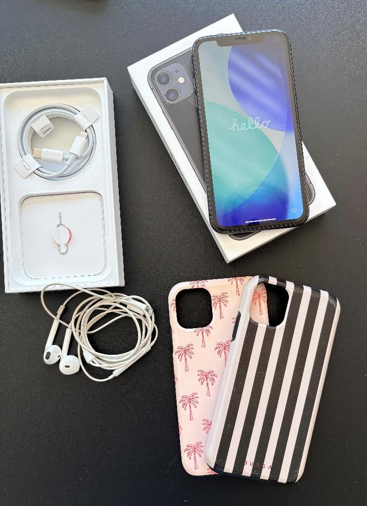 iPhone 11 - 128gb - zeer nette staat + accessoires, Telecommunicatie, Mobiele telefoons | Apple iPhone, 128 GB, Zwart, Zo goed als nieuw