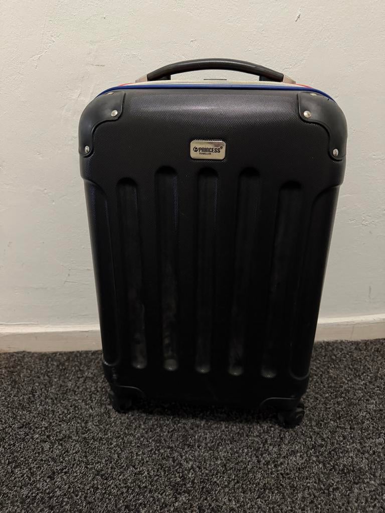 Cabine koffer - handbagage Princess zwart, 50 tot 60 cm, Hard kunststof, Zo goed als nieuw, 35 tot 45 cm