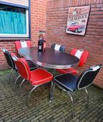 FIFTIES SIXTIES AMERIKAANSE BEL AIR DINER STOELEN MET TAFEL, Ophalen, Overige kleuren, Metaal, Vijf, Zes of meer stoelen