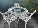 Witte gietijzeren tuinset - klassiek design, Tuin en Terras, Ophalen, Gebruikt, Eettafel, Tuinset