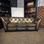 Chesterfield bank antiek goud - prima staat, Ophalen of Verzenden, Gebruikt, 75 tot 100 cm