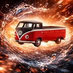 VW T1 Pickup, rood/zwart - 1:87 - Schuco