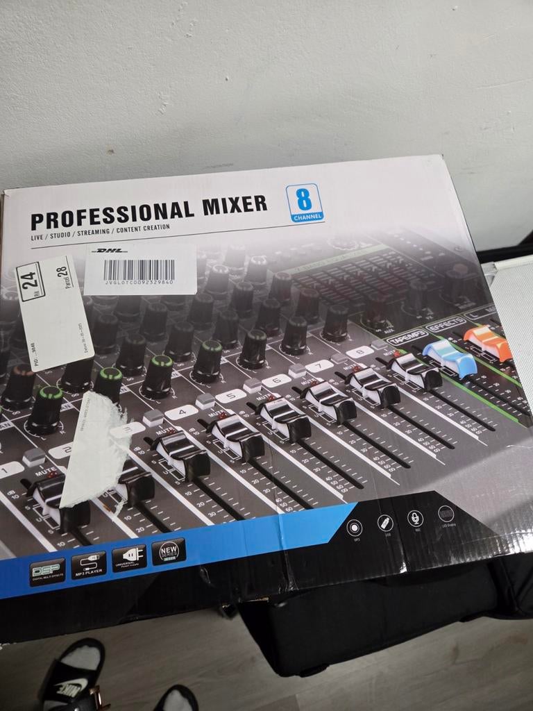 Professionele 8-kanaals mixer voor live/studio/streaming, Muziek en Instrumenten, Mengpanelen, Zo goed als nieuw, 5 tot 10 kanalen