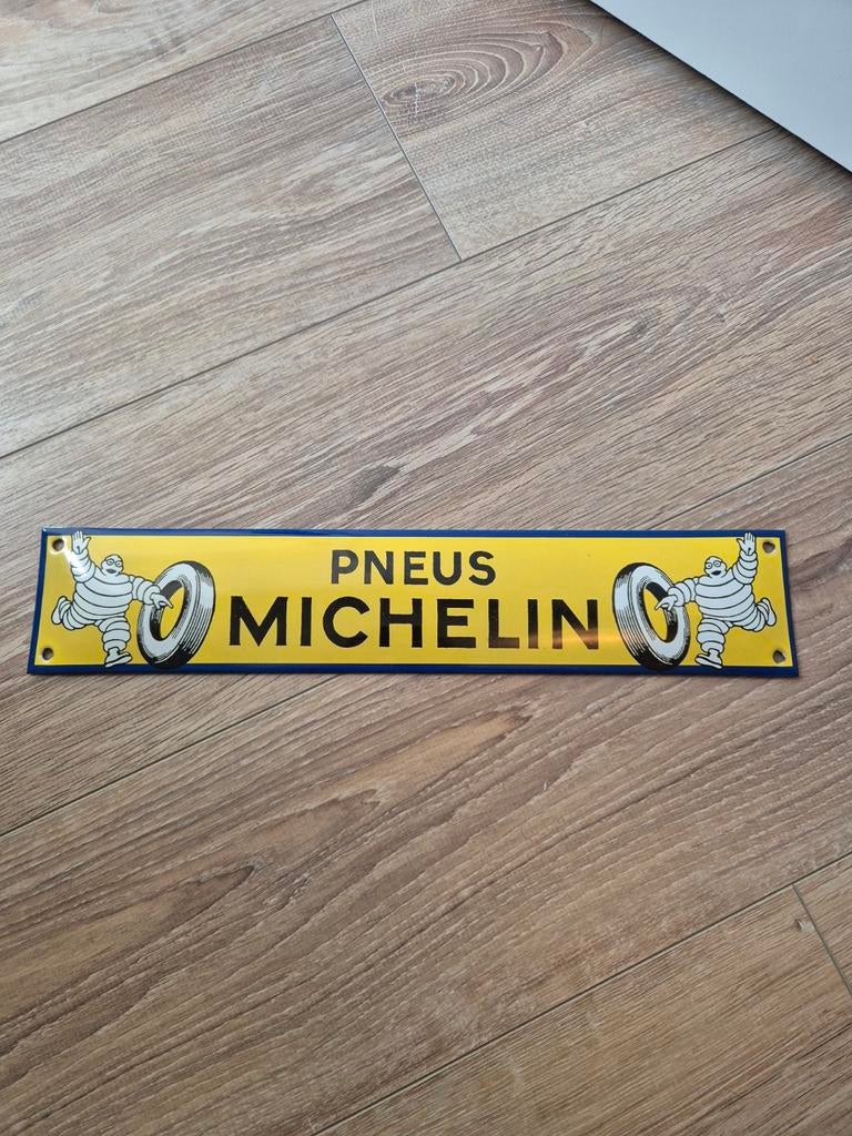 Michelin emaille reclamebord, Ophalen of Verzenden, Zo goed als nieuw, Reclamebord