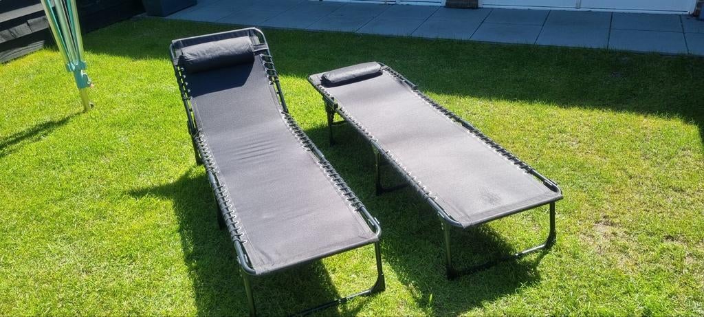 2x ligbed / stretcher / ligstoel / strandbed, Ophalen, Nieuw, Metaal, Inklapbaar