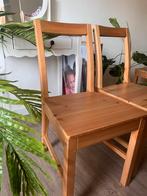 4x IKEA PINNTORP Eetkamerstoelen, lichtbruin gelazuurd, Bruin, Ophalen of Verzenden, Zo goed als nieuw, Vier