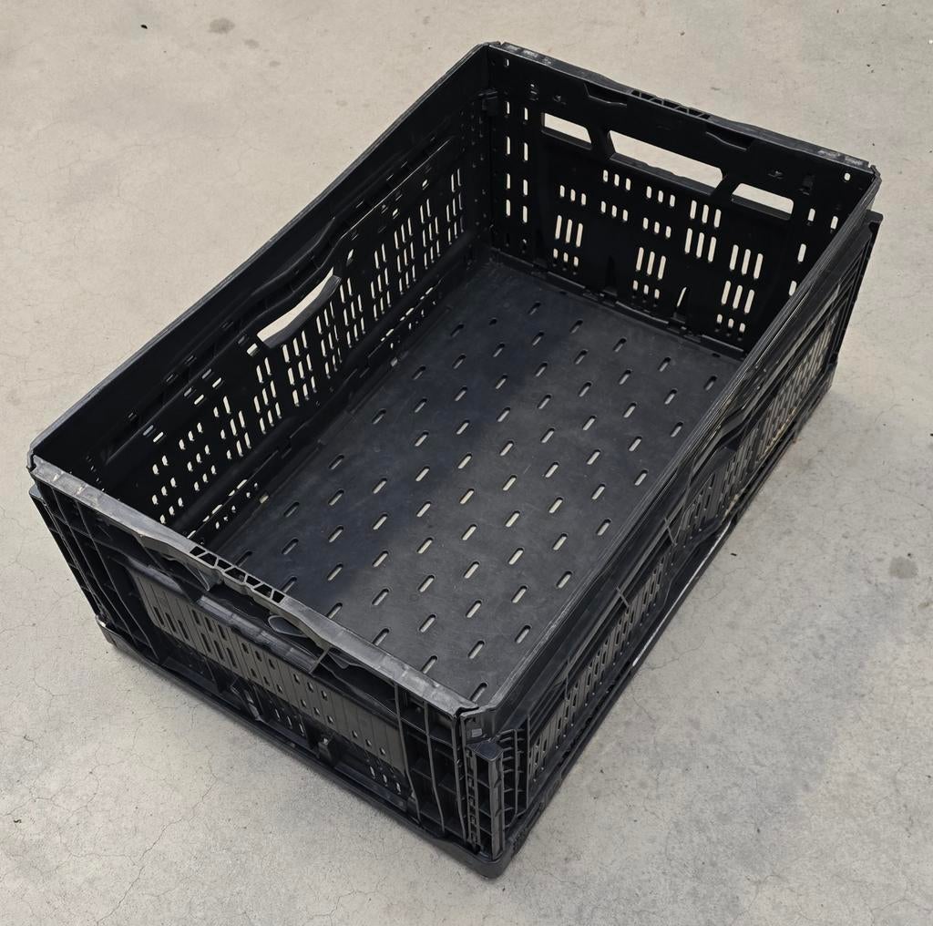 100 zwarte klapkratten 60x40x24, Ophalen, Opvouwbaar, 50 tot 75 cm, Minder dan 35 cm