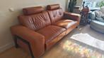 3-zits lederen bank met elektrisch lounge systeem, Huis en Inrichting, Banken | Bankstellen, Ophalen, Gebruikt, Driepersoons, Rechte bank