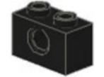 Lego Stenen 5x 1x2 Technic Hole Zwart 3700 (NIEUW), Ophalen of Verzenden, Nieuw, Losse stenen, Lego