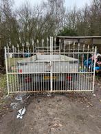 Sierlijke stalen tuinpoort – 280 cm breed, Ophalen, Zo goed als nieuw, IJzer, Sierhekwerk