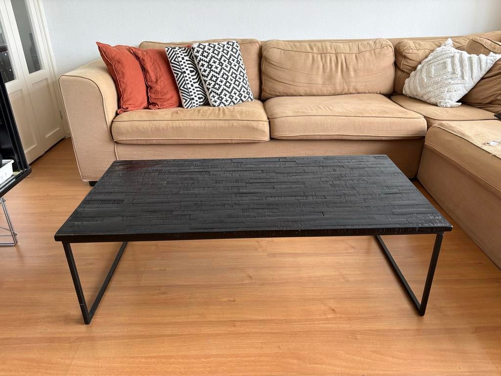 Zwarte Salontafel (hout), Huis en Inrichting, Tafels | Salontafels, Ophalen, Gebruikt, 100 tot 150 cm, 50 tot 100 cm