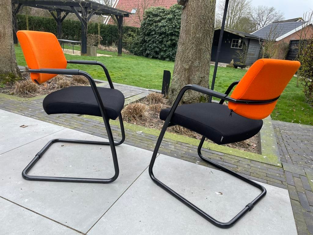 Sitland vergaderstoel zwart oranje 4 stuks, Ophalen, Gebruikt, Zwart