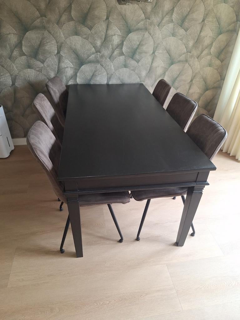 Donkerbruine eettafel met lade, 180x90 cm, Huis en Inrichting, Tafels | Eettafels, Ophalen, Gebruikt, 50 tot 100 cm, 150 tot 200 cm