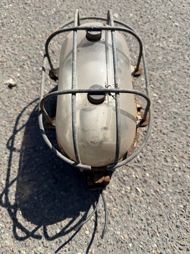 Vintage Industriële Scheepslamp / Wandlamp, Antiek en Kunst, Antiek | Lampen, Ophalen of Verzenden
