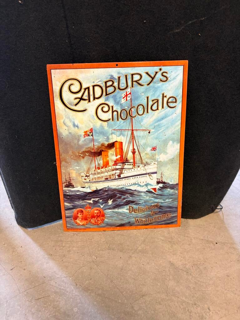 Vintage Cadbury's Chocolate metalen reclamebord, Ophalen, Gebruikt, Reclamebord