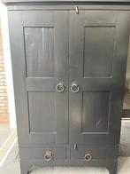 Zwarte houten computerkast met lades, Huis en Inrichting, Kasten | Computermeubels, Ophalen, Gebruikt, 70 tot 120 cm, 120 tot 170 cm