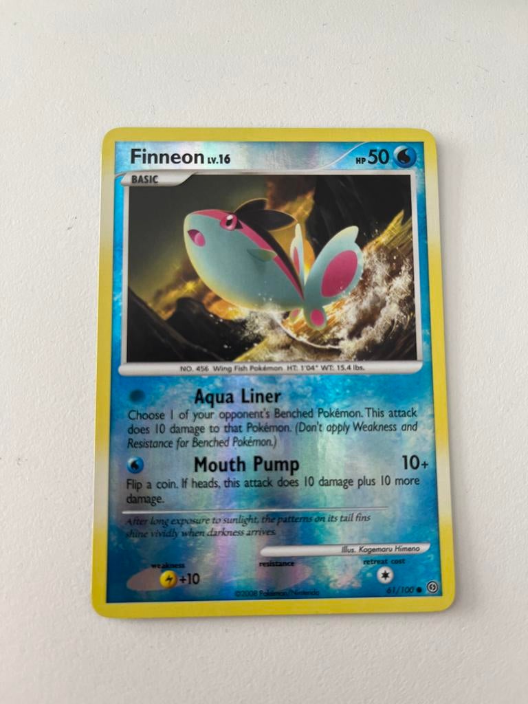 Finneon LV.16 Pokémon Kaart - Reverse., Ophalen of Verzenden, Zo goed als nieuw, Losse kaart, Foil