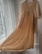 Bohemian wijde oversized maxi lange ikat print jurk Zara XS, Beige, Ophalen of Verzenden, Zo goed als nieuw, Maat 34 (XS) of kleiner