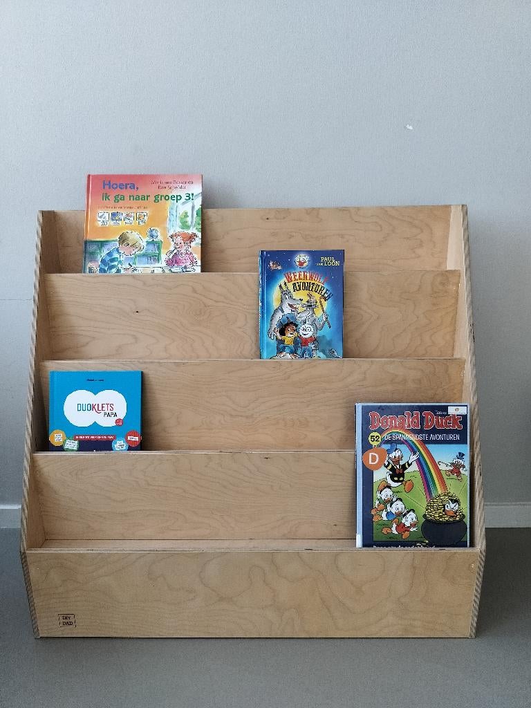 Handgemaakte boekenkast hout, Ophalen, Met plank(en), 50 tot 100 cm, Zo goed als nieuw