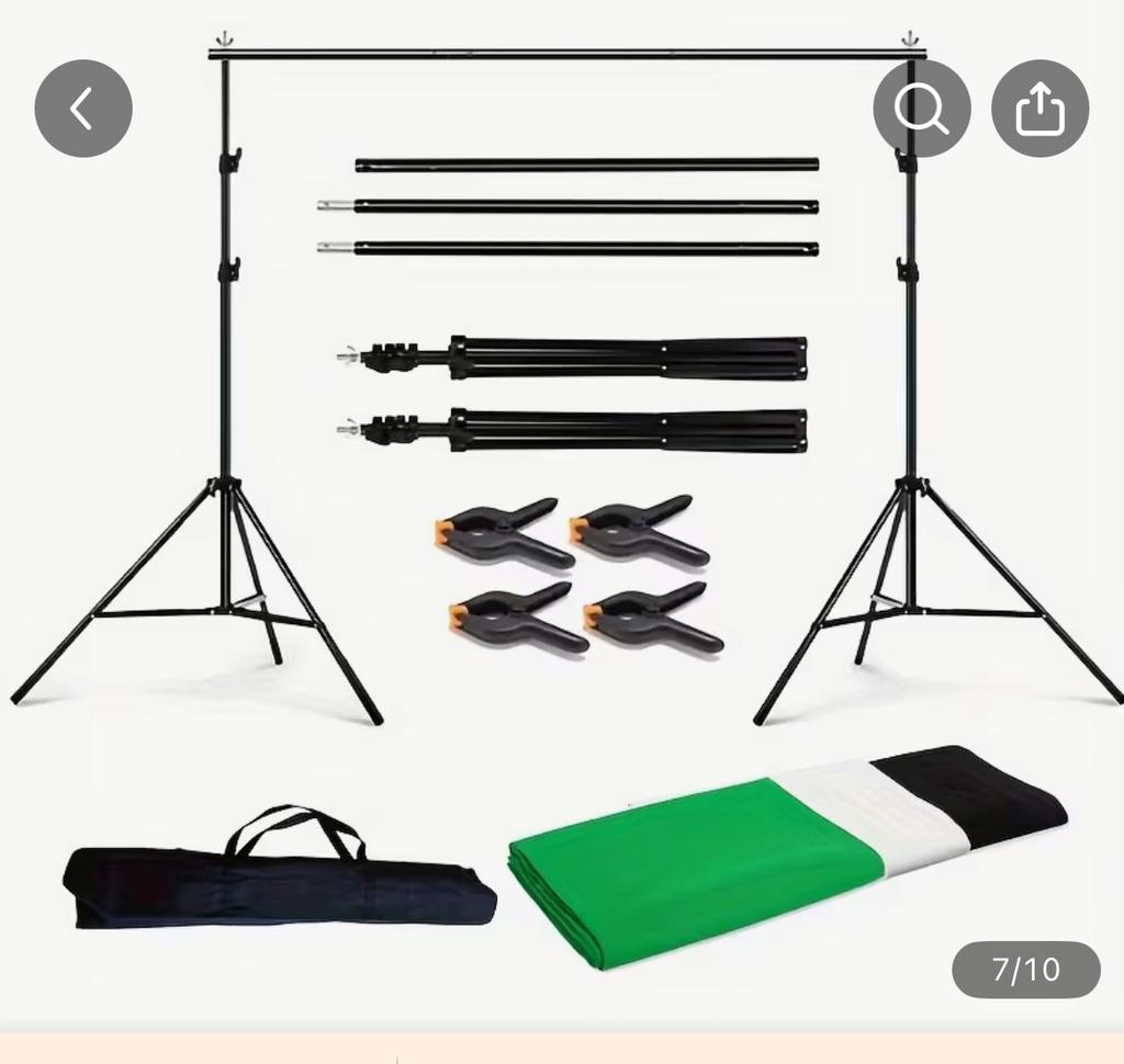 2x2M Achtergrondstandaard voor Fotografie - Nieuw!, Ophalen of Verzenden, Nieuw, Statief of Scherm