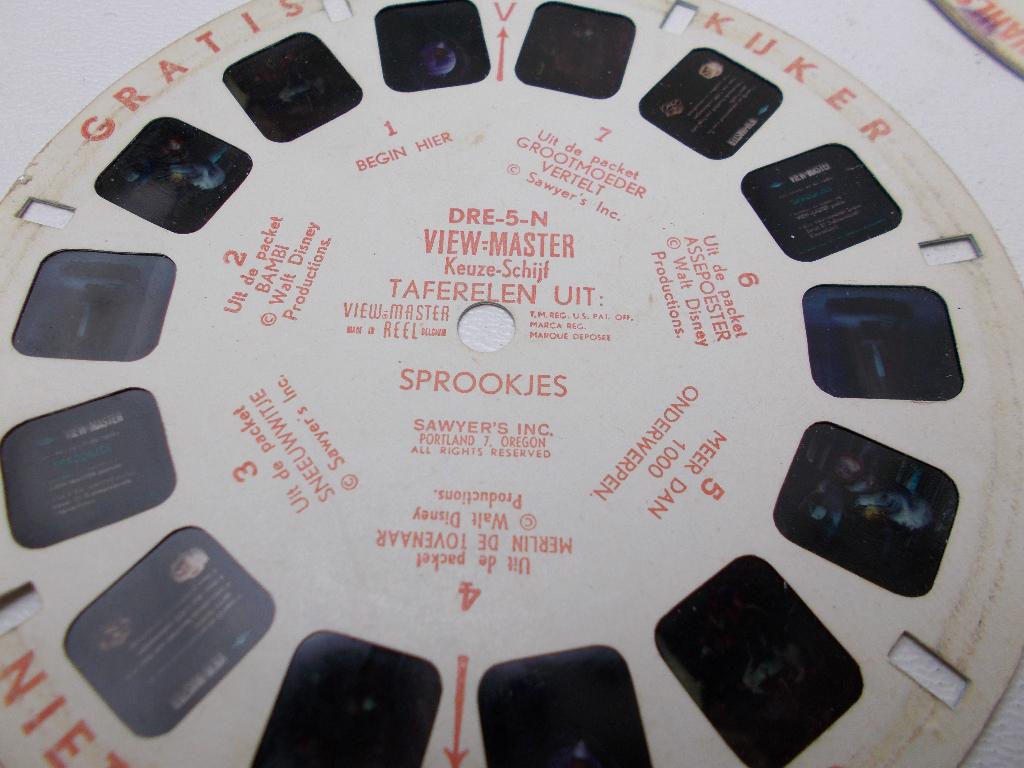 Jr.50/60.  3 x ZELDZAME "GRATIS" VIEWMASTER REELS/SCHIJFJES!, Ophalen of Verzenden