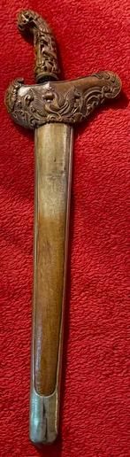 Oude Madurese Keris Kris met Potvis Ivoren Greep, Antiek en Kunst, Kunst | Niet-Westerse kunst, Ophalen of Verzenden