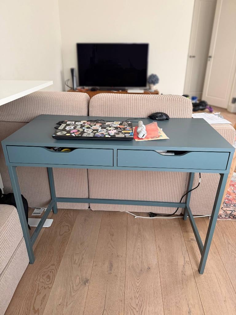 Ikea ALEX, een prachtig turquoise bureau 132x58 cm, Ophalen, Gebruikt, Spaanplaat of MDF, Schoolbureau