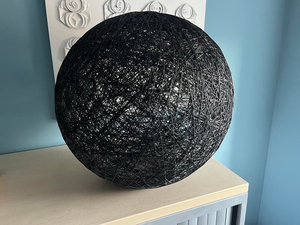 Zwarte bolvormige lampenkap van draad, 25 tot 50 cm, Zwart, Rond, Ophalen of Verzenden