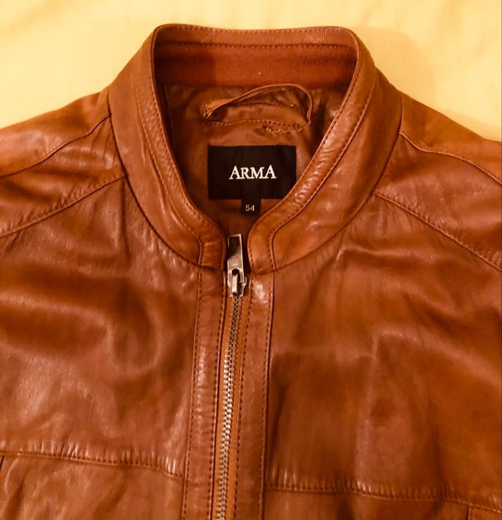 ARMA Lamsleren Jas/ Jacket Mt 54 (L), Kleding | Heren, Jassen | Winter, Ophalen of Verzenden, Zo goed als nieuw, Maat 52/54 (L)