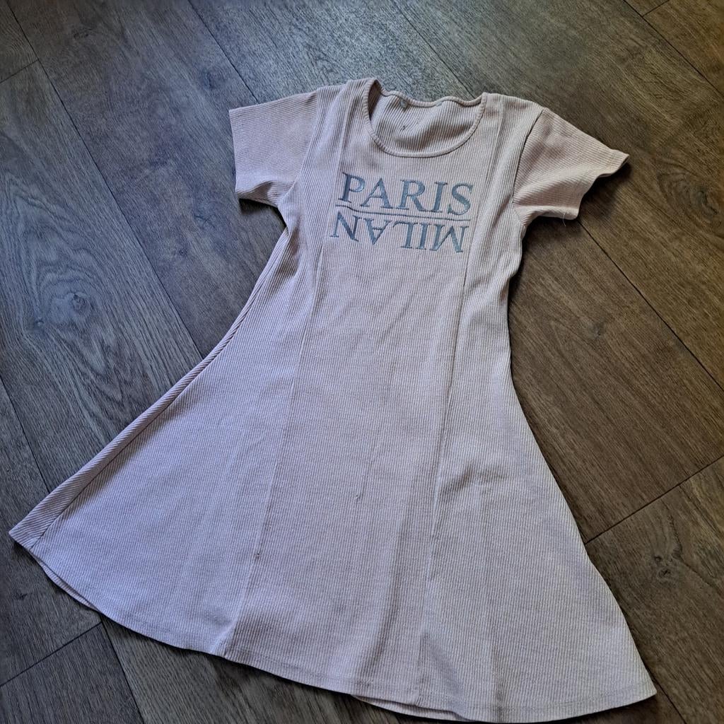 zalm/roze jurk mt. 158/164, Kinderen en Baby's, Kinderkleding | Maat 164, Ophalen of Verzenden, Zo goed als nieuw, Meisje, Jurk of Rok