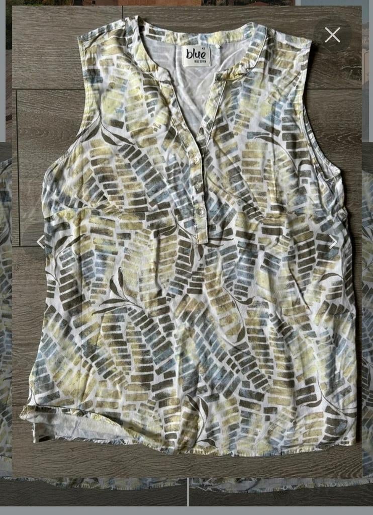 Mouwloze top met print - Blue Seven, Kleding | Dames, Tops, Beige, Maat 42/44 (L), Ophalen of Verzenden, Zo goed als nieuw