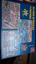Jan van Haasteren 3x1000 Puzzels + Posters, Ophalen of Verzenden, 500 t/m 1500 stukjes, Zo goed als nieuw, Legpuzzel