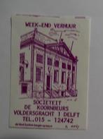 Societeit   DE KOORNBEURS   Volkensgracht   DELFT, Verzenden, Zo goed als nieuw, Luciferdoosjes of -merken