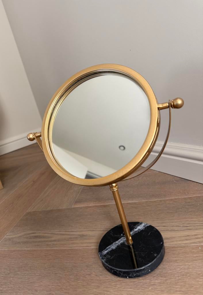 Spiegel goud met marmer, Minder dan 50 cm, Ophalen of Verzenden, Zo goed als nieuw, Minder dan 100 cm