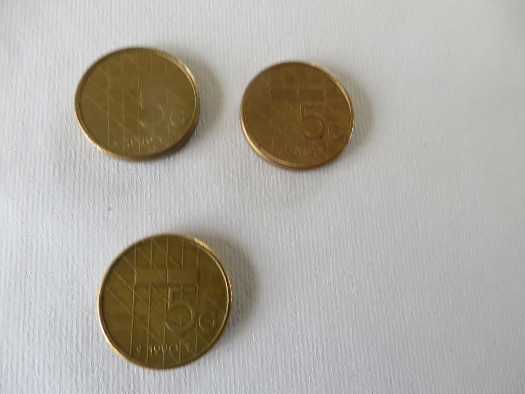 5 Gulden munt Beatrix 3 stuks 2 x 1989 1 x 1990, Ophalen of Verzenden, Koningin Beatrix, 5 gulden, Losse munt