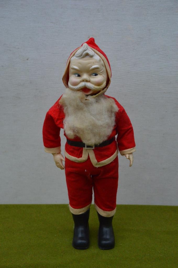 oude kerstman gemaakt van kunststof met vilten kleding 45 cm, Ophalen of Verzenden
