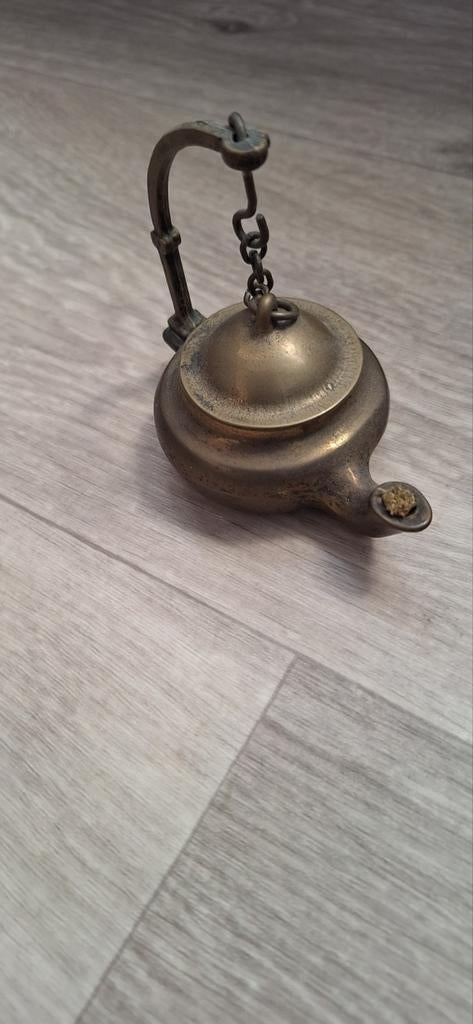 Olielamp koper brons, Antiek en Kunst, Antiek | Tin, Ophalen of Verzenden