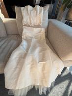 Linea Raffaelli Trouwjurk Maat 38 Kant Tule Haltertop, Kleding | Dames, Ophalen of Verzenden, Zo goed als nieuw, Wit, Trouwjurk
