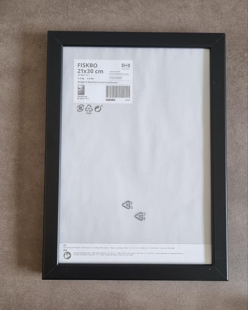 Fotolijst - Wissellijst Ikea Fiskbo 21x30 cm zwart, Ophalen of Verzenden, Nieuw