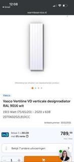 Verticale vlakke designradiator incl onderblok, Doe-het-zelf en Verbouw, Verwarming en Radiatoren, Ophalen, Radiator, Minder dan 60 cm