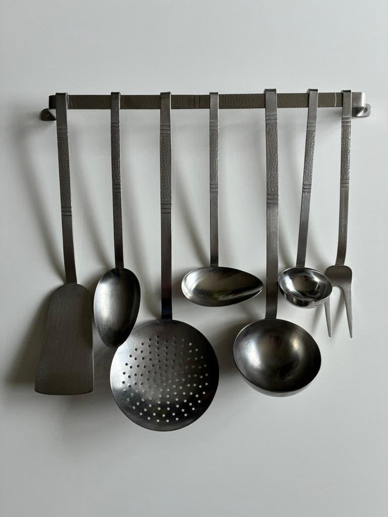 Vintage keukenlepels Sola Stainless steel zilverkleurig, Overige typen, Zilver, Ophalen of Verzenden, Zo goed als nieuw