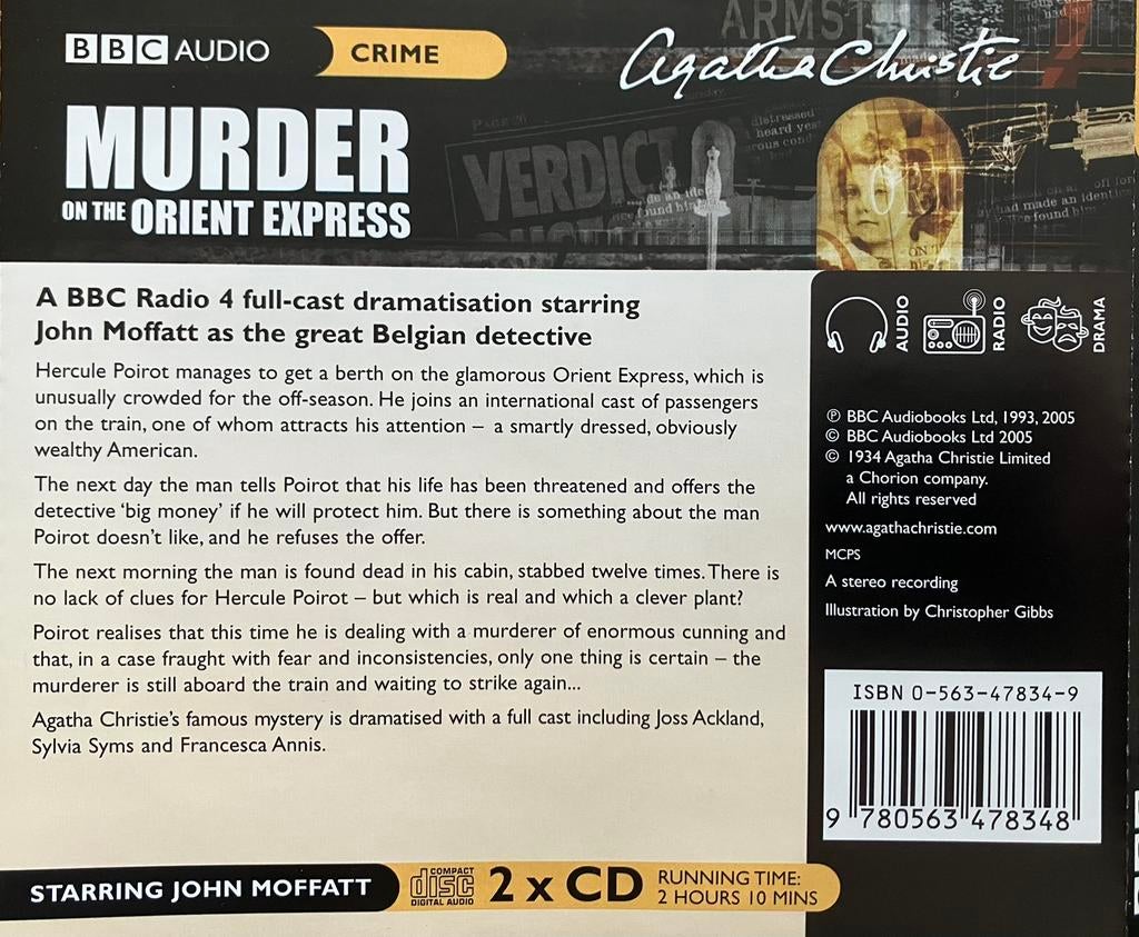 BBC Dramatisation - Agatha Christie - Murder On The Orient, Verzenden