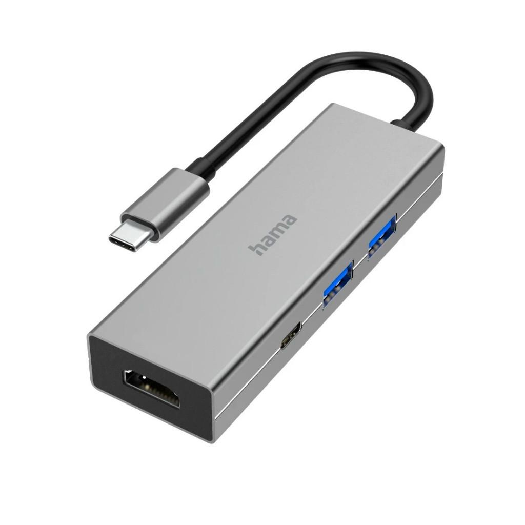 Hama USB-C-hub Multiport 4-poorts 2x USB-A USB-C Type-c HDMI, Computers en Software, Dockingstations, Ophalen, Nieuw, Hama, Docking station