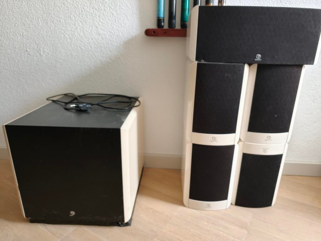 Boston Acoustics A25 luidsprekers centerspeaker en subwoofer, Ophalen of Verzenden