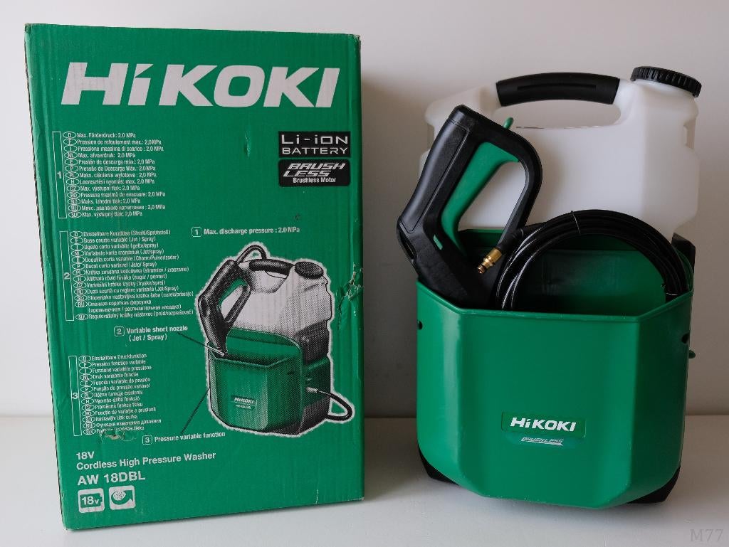 Hikoki AW18DBL W4Z Accu Hogedrukreiniger (8 Liter tank), Accu, Ophalen of Verzenden, Hikoki, Met regelbare waterdruk