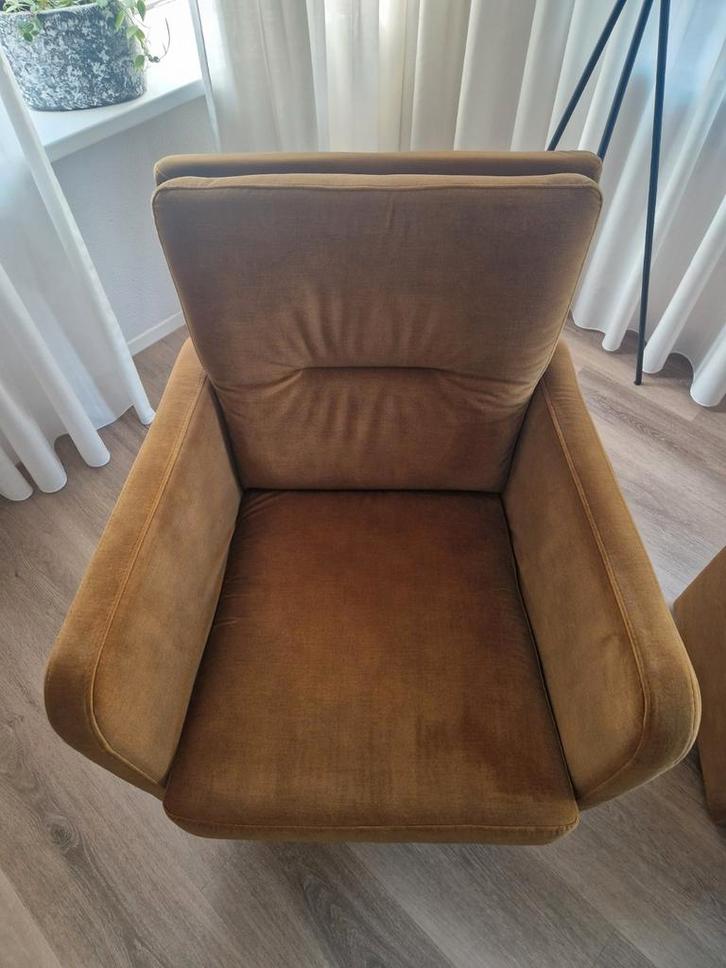 Louvre Star Swivel Armchair - Mosterdkleur, Huis en Inrichting, Fauteuils, Zo goed als nieuw, Stof, Ophalen