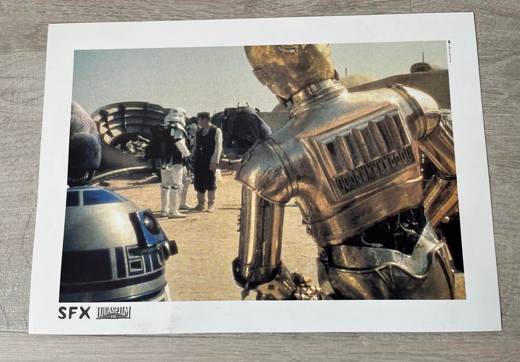 Star Wars SFX dubbelzijdige kaart C-3PO R2-D2 AT-AT, Ophalen of Verzenden, Gebruikt